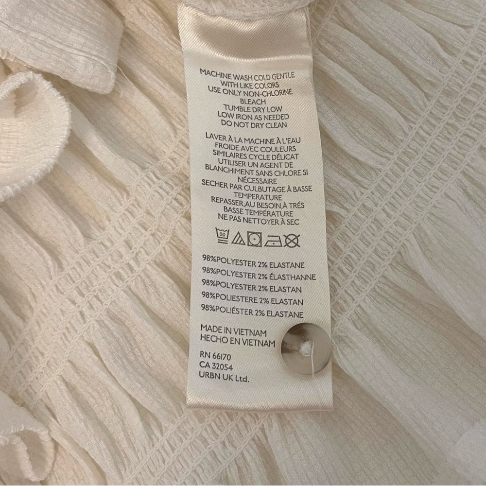 Anthropologie White Ruffled Button-Front Blouse - Picture 14 of 15